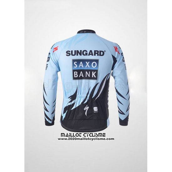 2011 Maillot Ciclismo Saxo Bank Bleu Clair Manches Longues et Cuissard